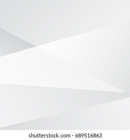 3D abstract white background. Gray paper origami pattern. Modern polygon background. Interior futuristic backdrop. Vector illustration. Geometric triangular backdrop. Trendy minimalistic design.