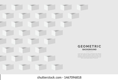 3d abstract white geometric background. minimalist, clean and modern background