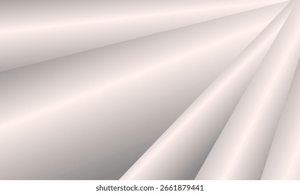 3D abstract white and gray color, modern design background with geometric round shape. Abstract silvery white wavy background for ad, poster, template, business presentation. Vector illustration EPS10