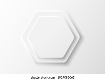 3D Abstract white Hexagons background for poster, advertising, greeting card. Vector illustration with copy space.