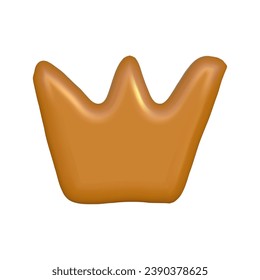 3d abstract y2k element crown. Plastic colorful playful doodle shape. 3d vector render.