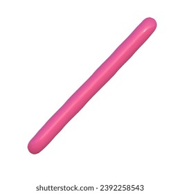 3d abstract y2k element line. Plastic colorful playful doodle shape. 3d vector render.