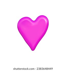 3d abstract y2k element. Plastic colorful playful doodle shape. 3d vector render.