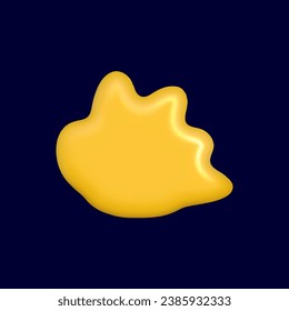 3d abstract y2k element. Plastic colorful playful doodle shape. 3d vector render.