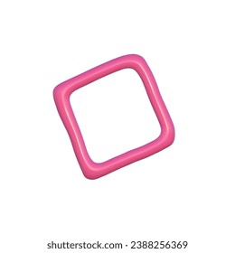 3d abstract y2k element. Plastic colorful playful doodle shape. 3d vector render.