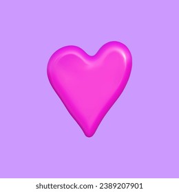 3d abstract y2k element. Plastic colorful playful doodle shape. 3d vector render.