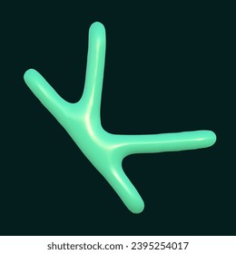 3d abstract y2k element. Plastic colorful playful doodle shape. 3d vector render.