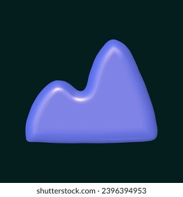 3d abstract y2k element. Plastic colorful playful doodle shape. 3d vector render.