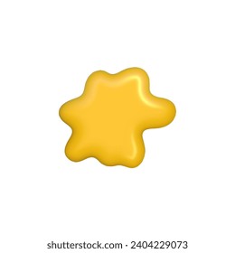 3d abstract y2k element. Plastic colorful playful doodle shape. 3d vector render.