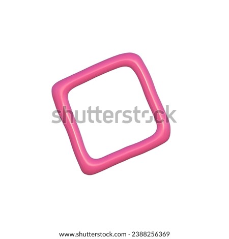 3d abstract y2k element. Plastic colorful playful doodle shape. 3d vector render.