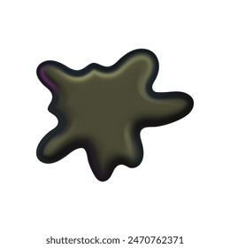 3d abstracto y2k forma negro aislado. Elemento juguetón negro cromado metálico para el diseño. forma de memphis 3d y2k doodle. Vector ilustración de dibujos animados