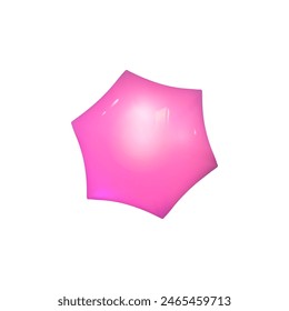 3d abstract y2k shape isolated. Plastic color playful element for kid design. 3d y2k doodle memphis shape. Vector cartoon illustration