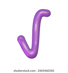3d abstract y2k shape isolated. Plastic color playful element for kid design. 3d y2k doodle memphis shape. Vector cartoon illustration