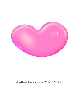 3d abstract y2k shape isolated. Plastic color playful element for kid design. 3d y2k doodle memphis shape. Vector cartoon illustration