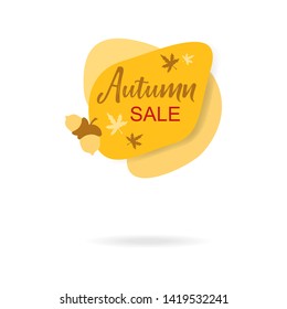 3d abstract yellow modern graphic elements. Dynamical form of flowing liquid. Abstract Autumn sale background template for design poster,flyer, banner or presentation. Vector illustration