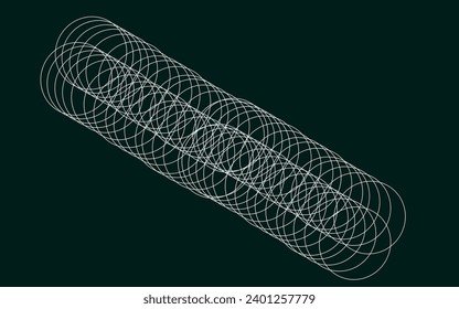 3D abstraction made of white lines