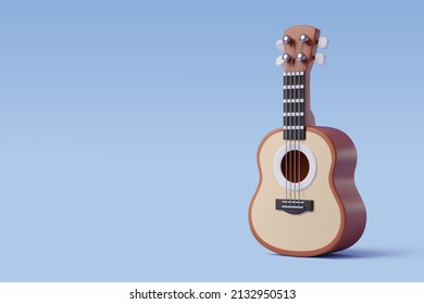 3d Acoustic Guitar, music and instrument concept, Eps 10 Vector.