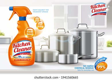 Cleaning products on the kitchen table. Cleaning service concept AI  Generated 30584577 Stock Photo at Vecteezy