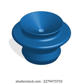3d aesthetic unique design utensil on a white background. Realistic plate, bowl, deep pot, cup, glass.