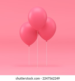 3d air balloon premium holiday party greeting anniversary festive celebration realistic vector illustration. Flying helium congratulations surprise greeting birthday event invitation bunch on string