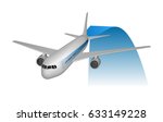 3d Airplane isolated on white. Realistic plane taking off. Airline Concept Travel Passenger aircraft. Vector illustration