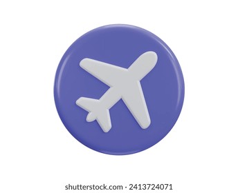 3d airplane mode icon for web mobile app vector illustration 