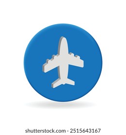 3d airplane realistic icon vector concept. Trendy modern design illustration isolated