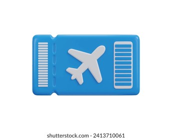 3d airplane ticket for air travel concept 3d illustration