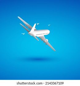 3d airplane. Travel and tourism background. Buying or booking online tickets. Travel, Business flights worldwide. 3d realistic vector illustration.