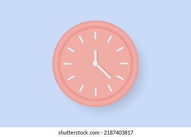 3d alarm clock. The design concept of time management. 3d vector illustration.