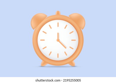 3d alarm clock. The design concept of time management. 3d vector illustration.