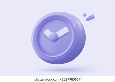 3D alarm clock icon with chat notice bubble. New urgency reminder concept for social media element speech. 3d hour announce icon for urgency time vector render illustration