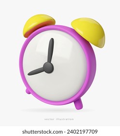 3d alarm clock icon. Concept of time, deadline