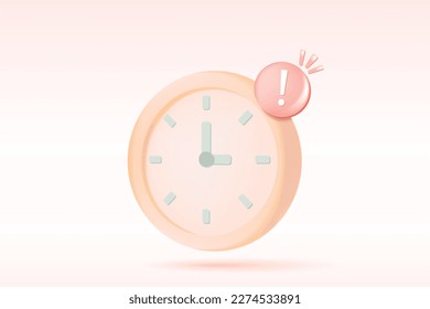 Icono de reloj de alarma 3d para el concepto de entrega de socorro. 3d reloj de tiempo mínimo para administrar el concepto de tiempo, servicio y soporte todo el día. Ilustración del vector de icono de administración de tiempo