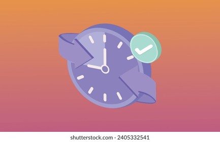 3D alarm clock icon for succress delivery concept. 3d time watch minimal for manage concept of time, service and support around clock.3d handmade.