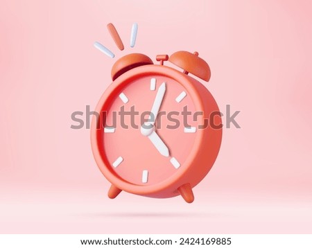 3d alarm clock. watch icon minimal design concept of sleeping timer. 3d rendering Vector illustration