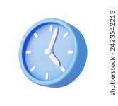 3d alarm clock. watch minimal design concept of time. 3d alarm for watch hour and minute. 3d rendering. Vector illustration