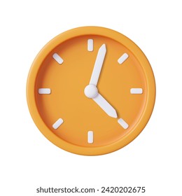 3d alarm clock. watch minimal design concept of time. 3d alarm for watch hour and minute. 3d rendering. Vector illustration