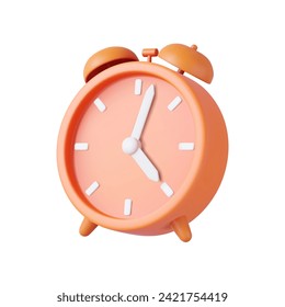 3d alarm clock. watch minimal design concept of time. 3d alarm for watch hour and minute. 3d rendering. Vector illustration Arkivvektor