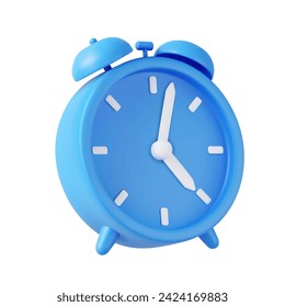 3d alarm clock. watch minimal design concept of time. 3d alarm for watch hour and minute. 3d rendering. Vector illustration