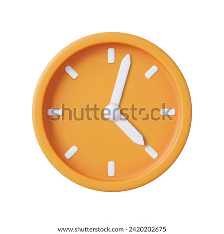 3d alarm clock. watch minimal design concept of time. 3d alarm for watch hour and minute. 3d rendering. Vector illustration