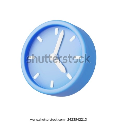 3d alarm clock. watch minimal design concept of time. 3d alarm for watch hour and minute. 3d rendering. Vector illustration