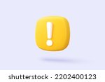 3d alert notification icon isolated on background. negative check list button choice for false, correct, error 3d, problem, fail on application. emergency warning icon vector 3D rendering illustration