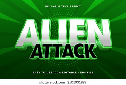 3d alien attack gradient sparkle text style effect template editable text effect