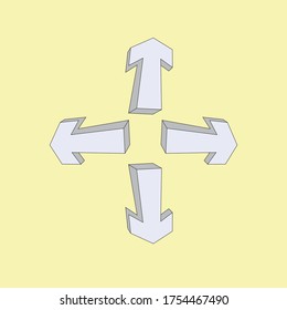 3D all directions arrow left up down right