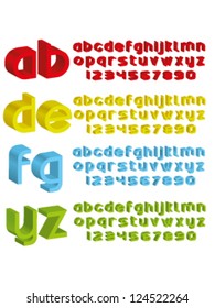 3d alphabet in different colours