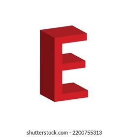 3d Alphabet E Red Colour Big Stock Vector (Royalty Free) 2200755313 ...