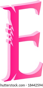 3D Alphabet Letter E Love Concept Vector