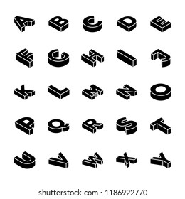 
3D Alphabet Letters Glyph Vector Set 
