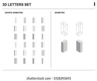 3 d I Letras Alfabetizan Animar El Vector Isometric Wireframe